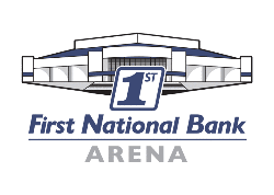 Image of the FNB Arena including the logo for First National Bank Arena 