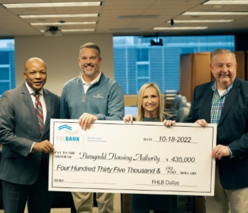 FNB presenting a check to the Paragould Housing Authority